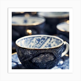 Tea Cups And Saucers Art Print