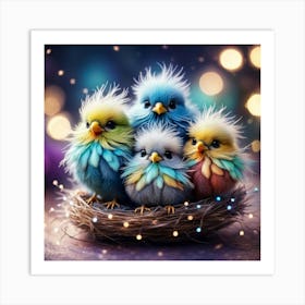 Birds In A Nest Art Print