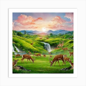 Deer In The Forest Art Print