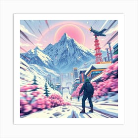 City In The Snow Art Print