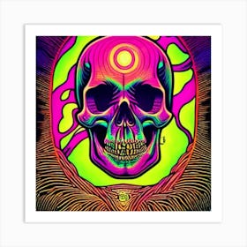 Skull And Psychedelics Art Print