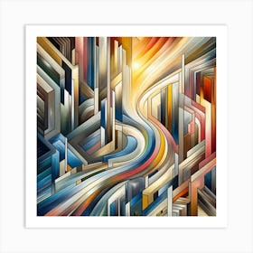 A mixture of modern abstract art, plastic art, surreal art, oil painting abstract painting art deco architecture 11 Art Print