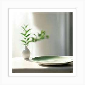 Plate On A Table Art Print