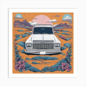 Truck In The Desert Art Print