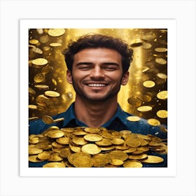 Man With Gold Coins Art Print