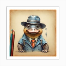 Duck In A Suit 4 Art Print