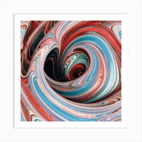 Close-up of colorful wave of tangled paint abstract art 33 Art Print