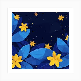 Blue Flower Background Art Print