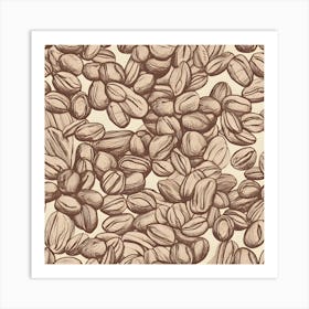 Coffee Beans Seamless Pattern 4 Art Print