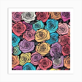 Colorful Roses 49 Art Print