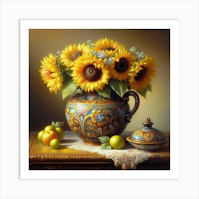 Sunflowers In A Vase Art Print