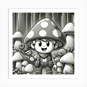 Mushroom Boy Art Print