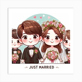 Just Married 3 Art Print