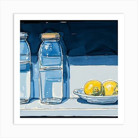 Lemons And Water Art Print