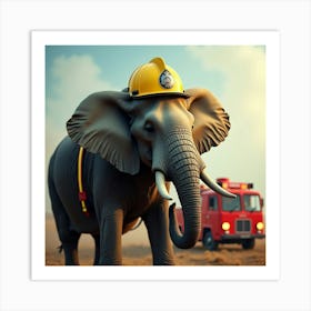 Flux Dev A Majestic Adult Elephant Stands Proudly Wearing A Ye 3 Art Print