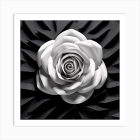 Black And White Rose 1 Art Print