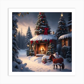 Christmas In The Woods Art Print