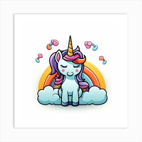 Unicorn In The Clouds Art Print