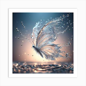 Butterfly Splashing Water 1 Art Print