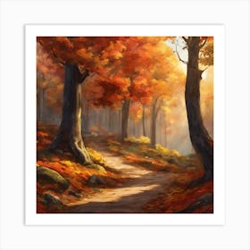 Autumn Forest Path Art Print