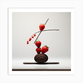 Artjuicebycsaba Chocolate Covered Strawbery Meets Japanese Zen 2 Art Print