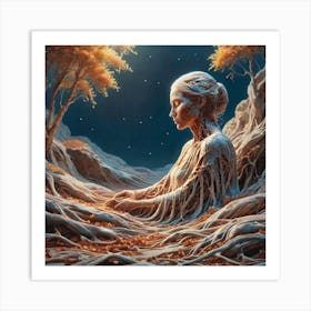 Woman In The Forest 14 Art Print