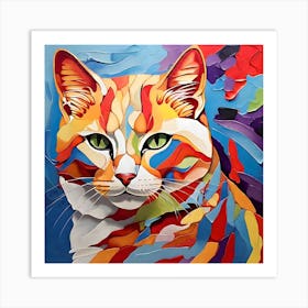 Colorful Cat Painting 1 Art Print