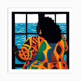 Woman Looking Out A Window 4 Art Print