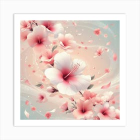 Hibiscus Flower Wallpaper Art Print