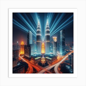 Petronas Towers At Night Art Print