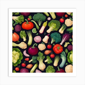 Vegetables pattern Art Print