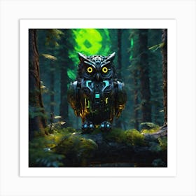 Owl In The Forest 79 Art Print