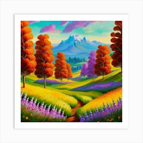 Magnificent forest meadows oil painting abstract painting art 5 Art Print