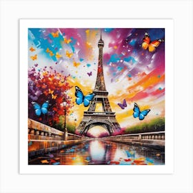 Paris With Butterflies 119 Art Print