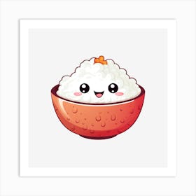 Kawaii Rice Art Print