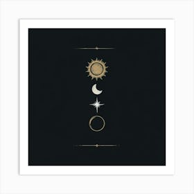 Sun, Moon And Stars Art Print