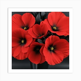 Ramo De Amapolas Rojas Art Print