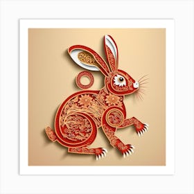 Chinese New Year Rabbit Art Print