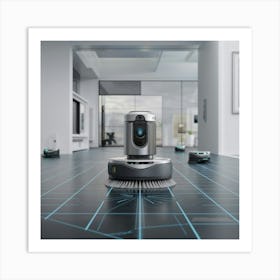 A 3d Render Of A Smart Robot Cleaning Th Qmfim5grqg6sp3wzm6syvg Pmbspjjbt1ajcgt1ocrwra Art Print