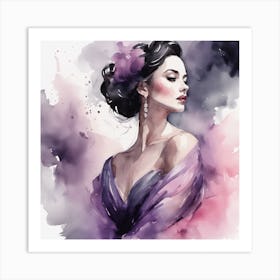 Watercolor Of A Woman 1 Art Print