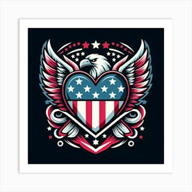 Heart Eagle Art Print