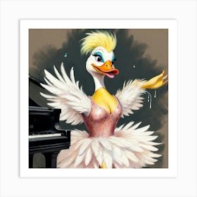 Duck In A Dress Art Print