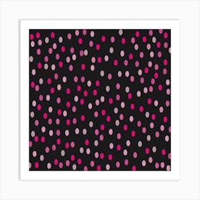 Pink Polka Dots Art Print