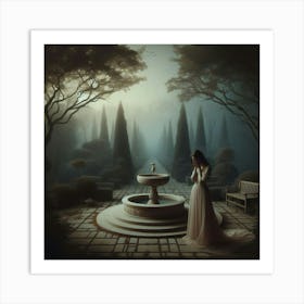 Girl In A Forest Art Print