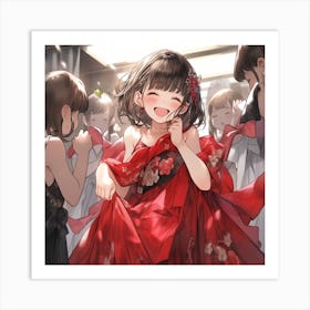 Red Dress Art Print