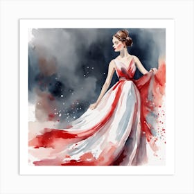 Watercolor Of A Woman 4 Art Print