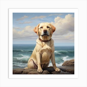 Labrador Retriever Dog Valley art 4 Art Print