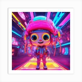 Neon girl 1 Art Print