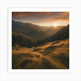 Sunrise In The Mountains 2 Art Print