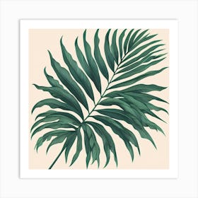 Tropical green palm leaf Art Print